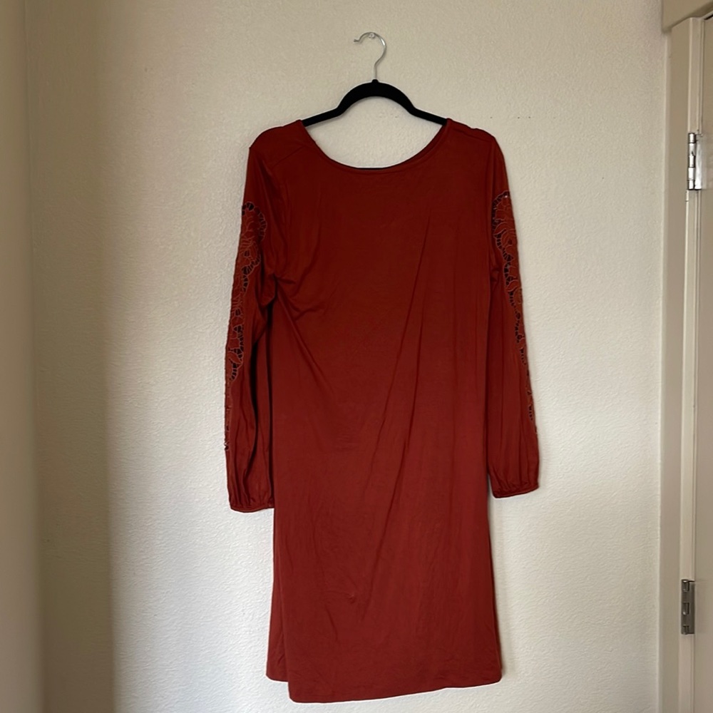 Spense NWT Rust Orange Dress Medium. Sleeve Cut-out.